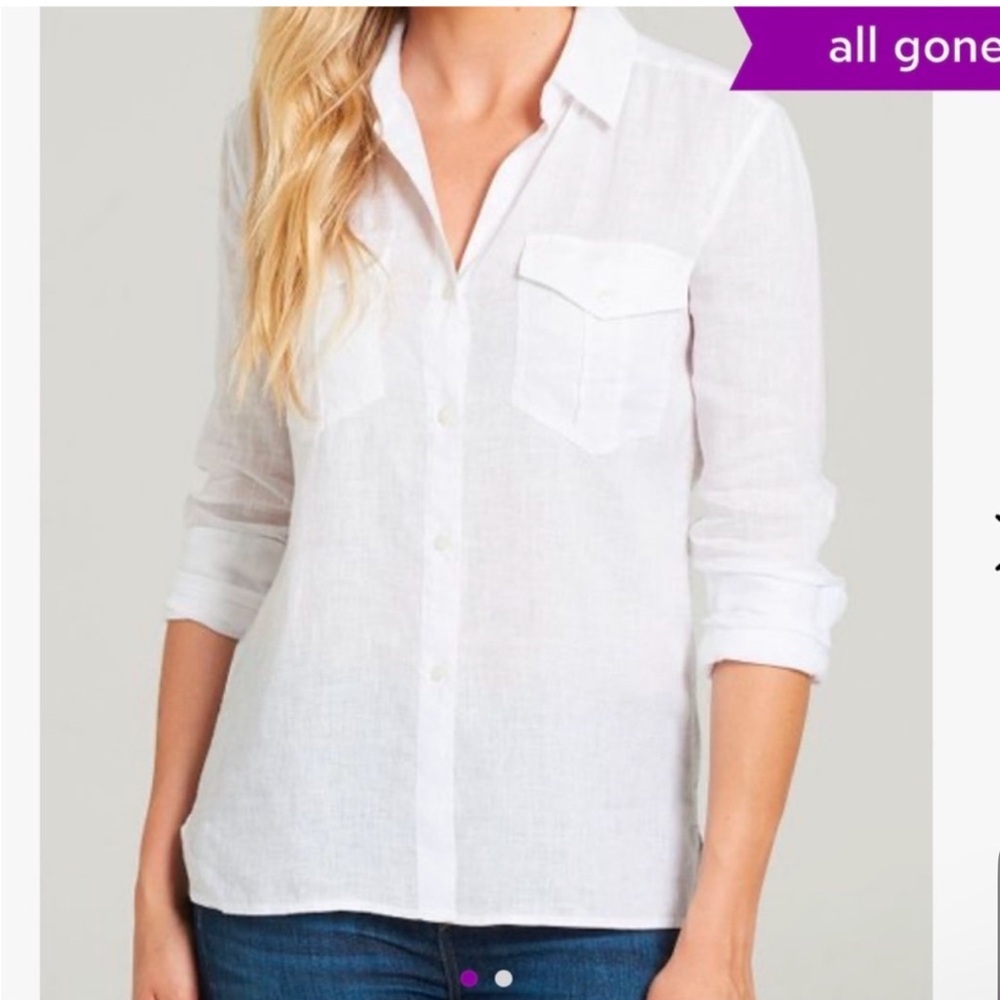 NWT Untuckit Vitoria White Linen Button Down Shirt